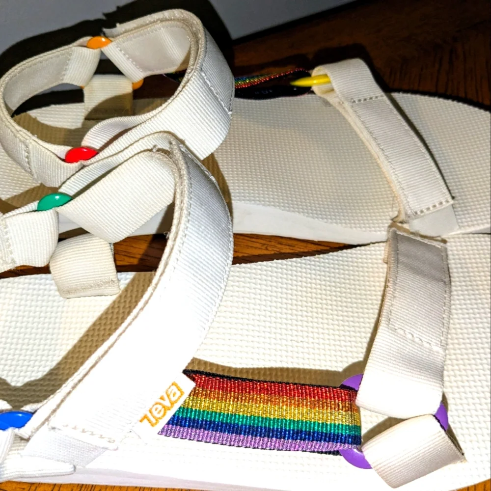 Teva Sport Sandal Original Universal Pride Rainbow White Men 10 Women11.5 Unisex - Picture 3 of 11